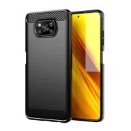Forcell Carbon hátlap tok Poco X3, fekete