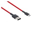 Xiaomi Mi fonott USB / USB-C töltő- és adatkábel, 1m, piros