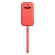   Apple iPhone 12/12 Pro MagSafe-rögzítésű bebújtatós bőr tok, pink citrus