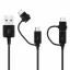 Samsung EP-DG950DBE USB / USB-C / microUSB töltő- és adatkábel, fekete, 1,2m, ECO csomagolásban