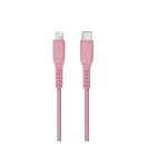 Uniq Flex USB-C / Lightning MFi töltő- és adatkábel, 1.2m, rózsaszín