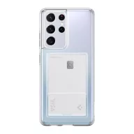   Spigen Crystal Slot Samsung Galaxay S21 Ultra tok kártyatartóval, Crystal Clear, átlátszó