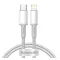 Baseus High Density USB-C / Lightning fonott töltő- és adatkábel, gyorstöltés, 1m, fehér