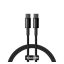 Baseus Tungsten Gold USB-C / USB-C gyorstöltő töltő- és adatkábel, 1m, fekete