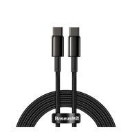   Baseus Tungsten Gold USB-C / USB-C gyorstöltő töltő- és adatkábel, 2m, fekete