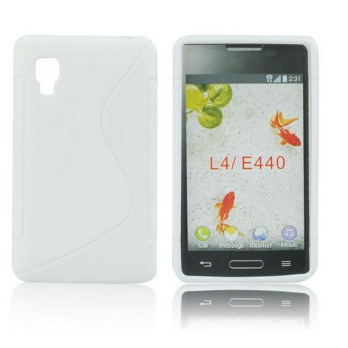LG Optimus L4 II E440, TPU szilikon tok, S-Line, fehér