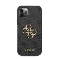   Guess PU 4G Metal Logo Apple iPhone 12 Pro Max hátlap tok, szürke