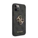 Guess PU 4G Metal Logo Apple iPhone 12 Pro Max hátlap tok, szürke