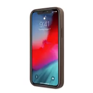   Guess PU 4G Metal Logo Apple iPhone 12/12 Pro hátlap tok, barna