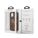 Guess PU 4G Metal Logo Apple iPhone 12/12 Pro hátlap tok, barna