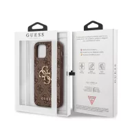   Guess PU 4G Metal Logo Apple iPhone 12/12 Pro hátlap tok, barna