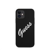   Guess Silicone Vintage Script Apple iPhone 12 mini hátlap tok, fekete