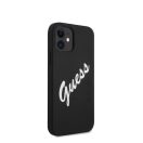 Guess Silicone Vintage Script Apple iPhone 12 mini hátlap tok, fekete
