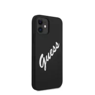   Guess Silicone Vintage Script Apple iPhone 12 mini hátlap tok, fekete