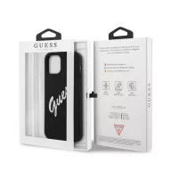   Guess Silicone Vintage Script Apple iPhone 12 mini hátlap tok, fekete