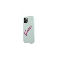   Guess Silicone Vintage Fuschia Script Apple iPhone 12/12 Pro hátlap tok, kék