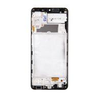   Samsung Galaxy A22 kompatibilis LCD modul kerettel, OEM jellegű, fekete