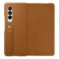   Samsung Galaxy Z Fold3 5G Leather Flip Cover, gyári bőr flip tok, barna, EF-FF926