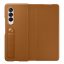 Samsung Galaxy Z Fold3 5G Leather Flip Cover, gyári bőr flip tok, barna, EF-FF926