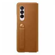   Samsung Galaxy Z Fold3 5G Leather Flip Cover, gyári bőr flip tok, barna, EF-FF926