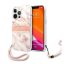 Guess TPU Marble Stripe Apple iPhone 13 Pro hátlap tok, rózsaszín