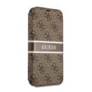 Guess PU 4G Printed Stripe Apple iPhone 13 Pro flip tok, barna