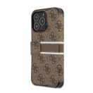 Guess PU 4G Printed Stripe Apple iPhone 13 Pro flip tok, barna
