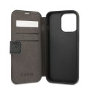 Guess PU 4G Printed Stripe Apple iPhone 13 Pro flip tok, szürke