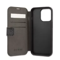   Guess PU 4G Printed Stripe Apple iPhone 13 Pro flip tok, szürke