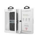 Guess PU 4G Printed Stripe Apple iPhone 13 Pro flip tok, szürke