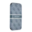 Guess PU 4G Printed Stripe Apple iPhone 13 mini flip tok, kék