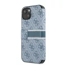 Guess PU 4G Printed Stripe Apple iPhone 13 mini flip tok, kék