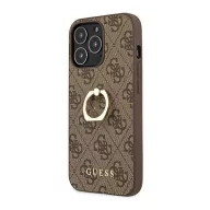 Guess PU 4G Ring Apple iPhone 13 Pro hátlap tok, barna