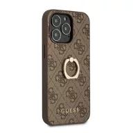 Guess PU 4G Ring Apple iPhone 13 Pro hátlap tok, barna