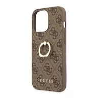 Guess PU 4G Ring Apple iPhone 13 Pro hátlap tok, barna