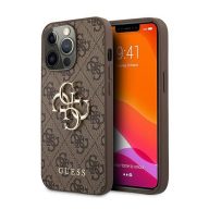   Guess PU 4G Metal Logo Apple iPhone 13 Pro hátlap tok, barna