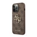 Guess PU 4G Metal Logo Apple iPhone 13 Pro hátlap tok, barna