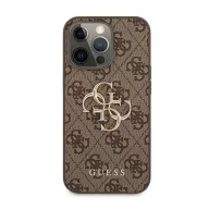   Guess PU 4G Metal Logo Apple iPhone 13 Pro hátlap tok, barna