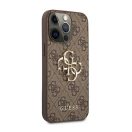 Guess PU 4G Metal Logo Apple iPhone 13 Pro hátlap tok, barna