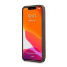 Guess PU 4G Metal Logo Apple iPhone 13 Pro hátlap tok, barna