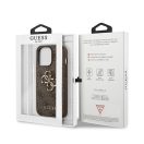 Guess PU 4G Metal Logo Apple iPhone 13 Pro hátlap tok, barna