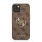Guess PU 4G Metal Logo Apple iPhone 13 hátlap tok, barna