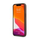 Guess PU 4G Metal Logo Apple iPhone 13 hátlap tok, barna