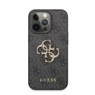   Guess PU 4G Metal Logo Apple iPhone 13 Pro Max hátlap tok, szürke