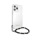 Guess PC Script and Black Pearls Apple iPhone 13 Pro hátlap tok, átlátszó