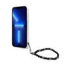 Guess PC Script and Black Pearls Apple iPhone 13 Pro hátlap tok, átlátszó