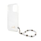 Guess PC Script and White Pearls Apple iPhone 13 Pro hátlap tok, átlátszó