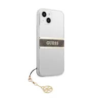   Guess PU/TPU Brown Stripe Apple iPhone 13 mini hátlap tok, átlátszó