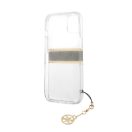 Guess PU/TPU Brown Stripe Apple iPhone 13 mini hátlap tok, átlátszó