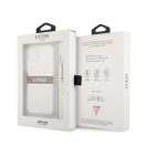 Guess PU/TPU Brown Stripe Apple iPhone 13 mini hátlap tok, átlátszó